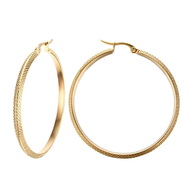 Dainty Twisted Stianless Steel Hoop Earrings for Women, Gold Color Plating Circle Round Ear Clip Accessory Mother's Day gift