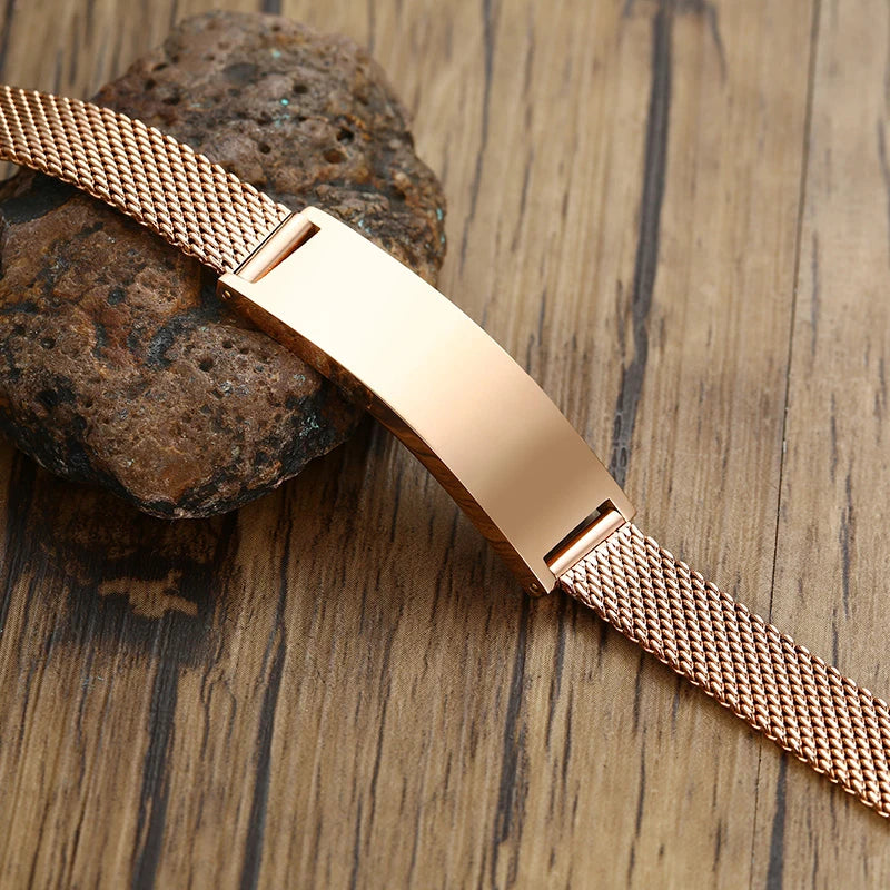 Vnox 10/16mm Adjustable Bracelets for Men Women Mesh Band Stainless Steel Metal Unisex Casual Jewelry