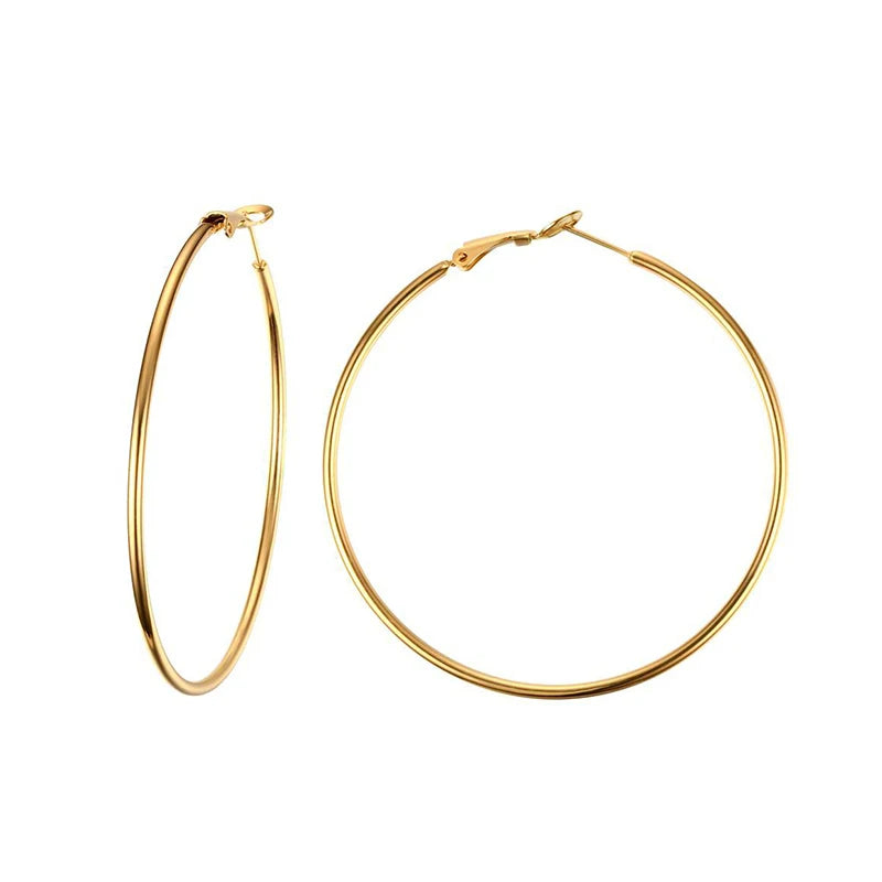Dainty Twisted Stianless Steel Hoop Earrings for Women, Gold Color Plating Circle Round Ear Clip Accessory Mother's Day gift