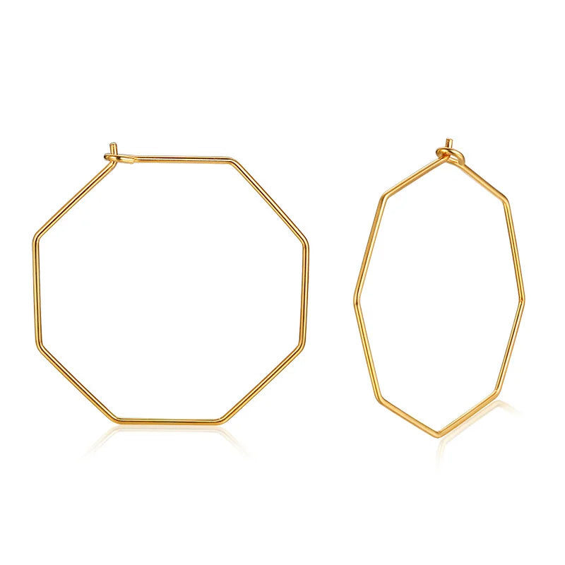 Dainty Twisted Stianless Steel Hoop Earrings for Women, Gold Color Plating Circle Round Ear Clip Accessory Mother's Day gift
