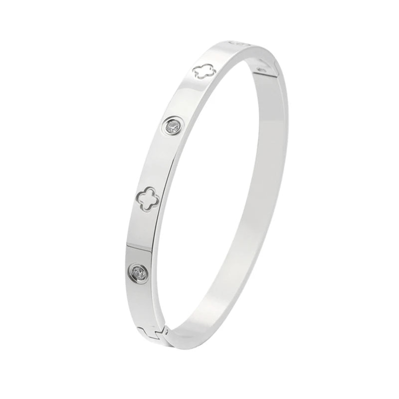 Classic Fashion Hollow out Roman numerals Titanium Zircon Bracelet Women's New Luxury Wedding Jewelry Party Birthday Gift
