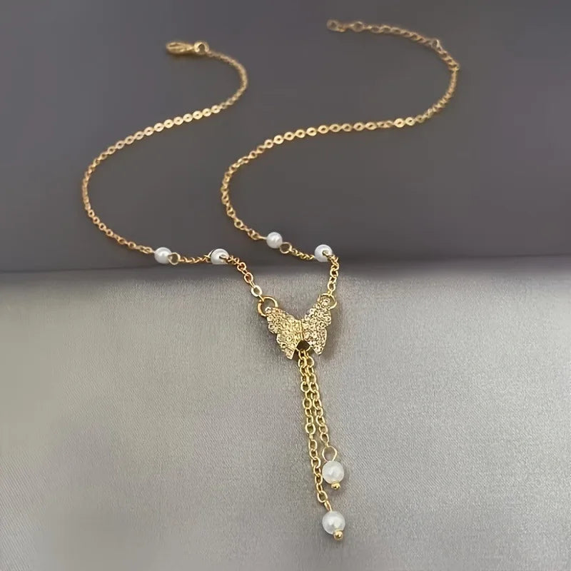 Butterfly Tassel Pendant Necklace
