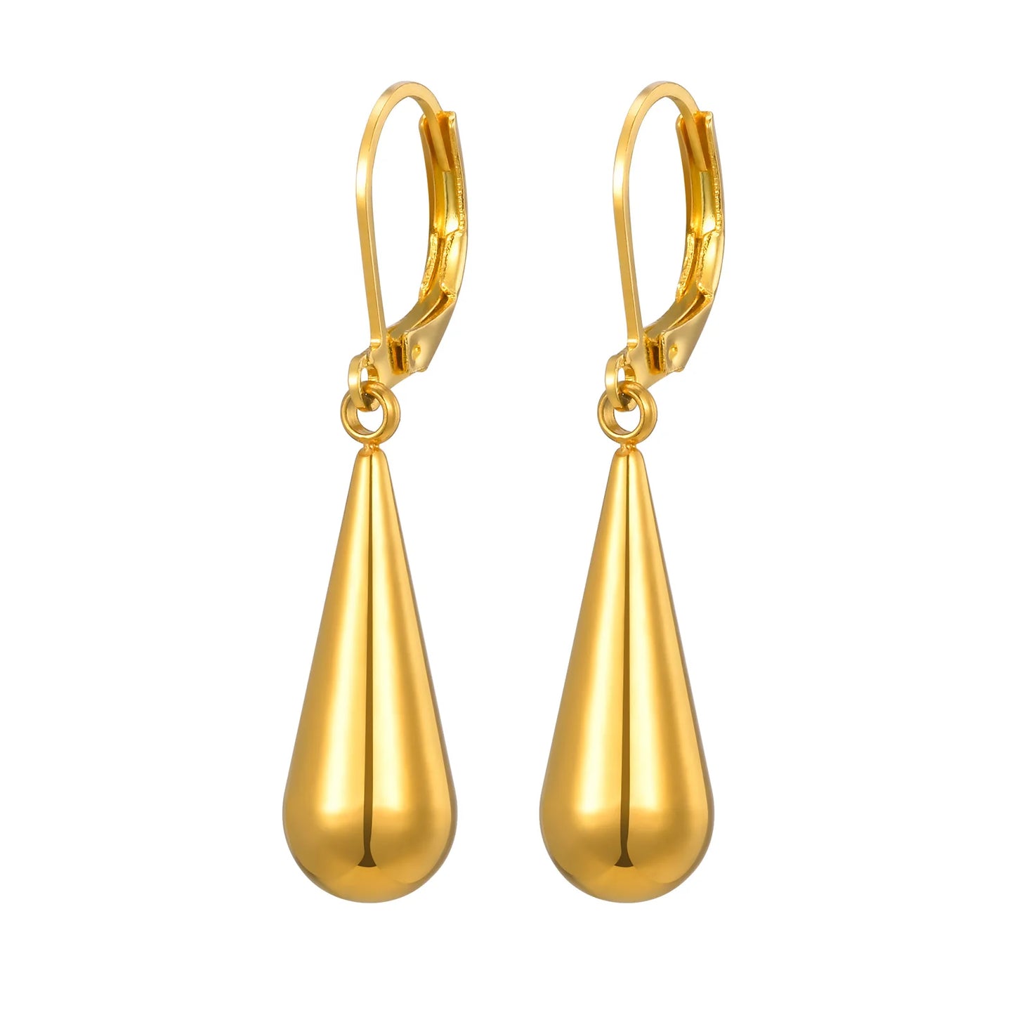 Long Water Drop Dangle Hoop Earrings for Women,18K Gold Plated Stainless Steel Teardrop Earrings, Waterdrop Jewelry Gifts