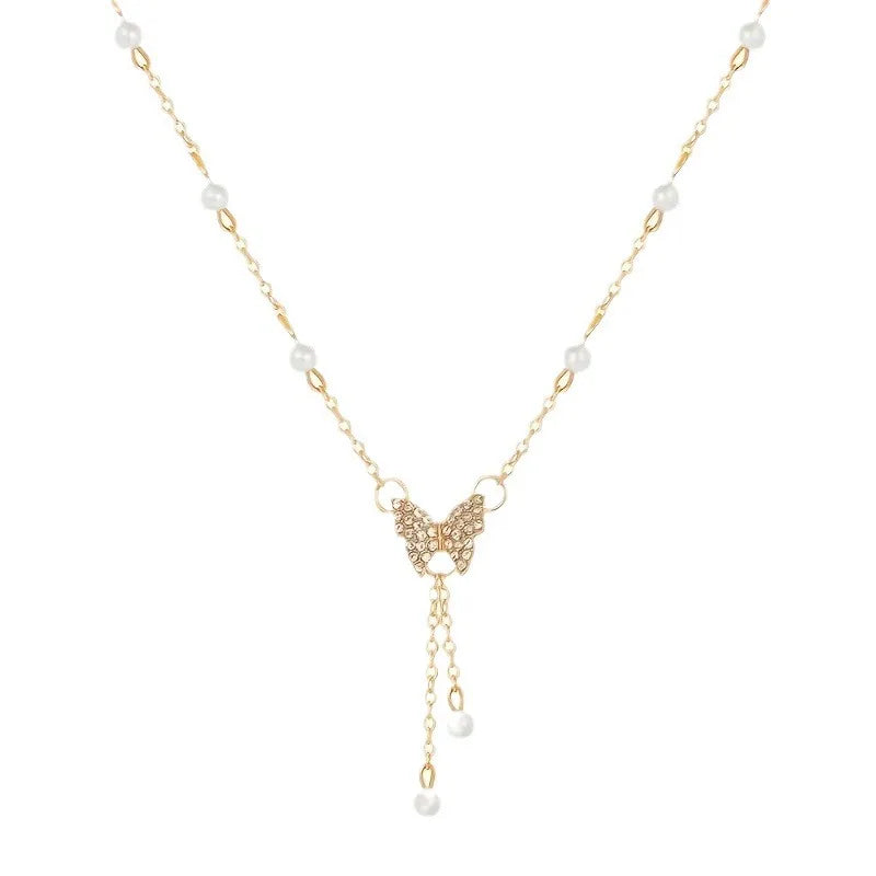 Butterfly Tassel Pendant Necklace