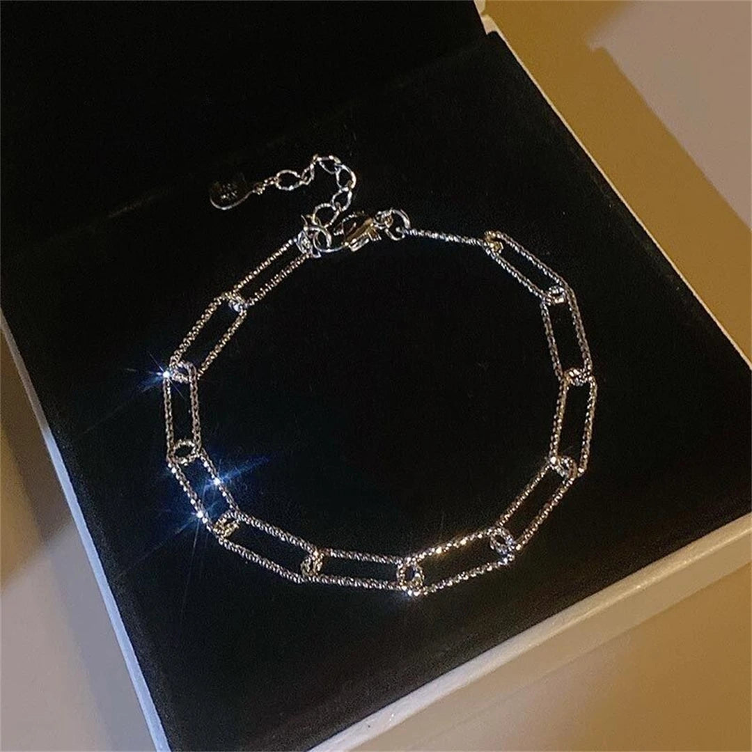 Fashion Silver Sparkling Adjustable Women's Bracelet Elegant Gypsophila Exquisite Bracelet New Wedding Party Jewelry Gift