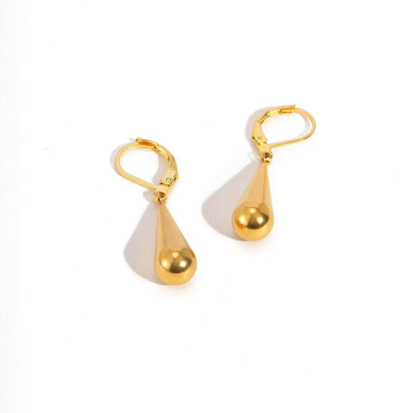 Long Water Drop Dangle Hoop Earrings for Women,18K Gold Plated Stainless Steel Teardrop Earrings, Waterdrop Jewelry Gifts