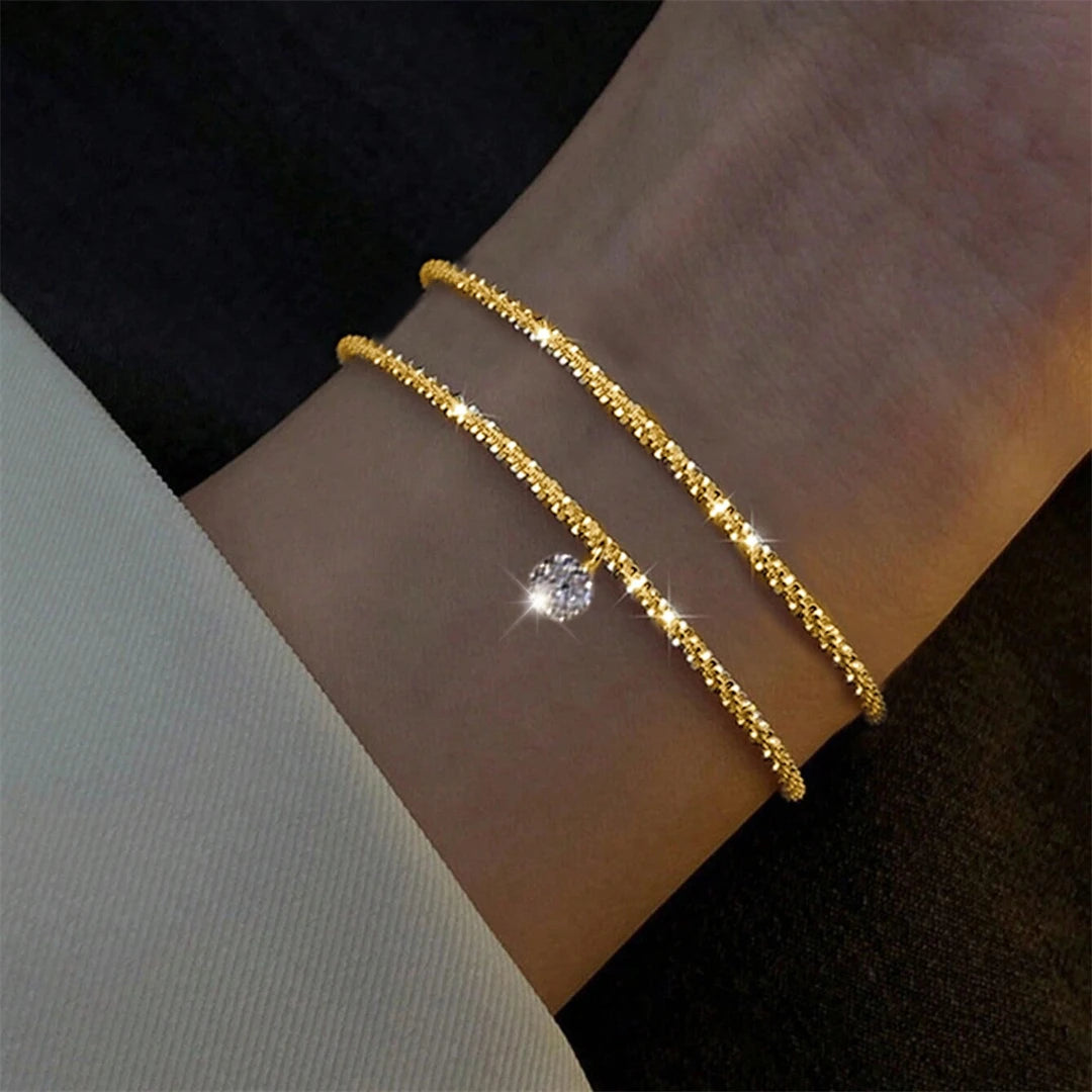 Fashion Silver Sparkling Adjustable Women's Bracelet Elegant Gypsophila Exquisite Bracelet New Wedding Party Jewelry Gift