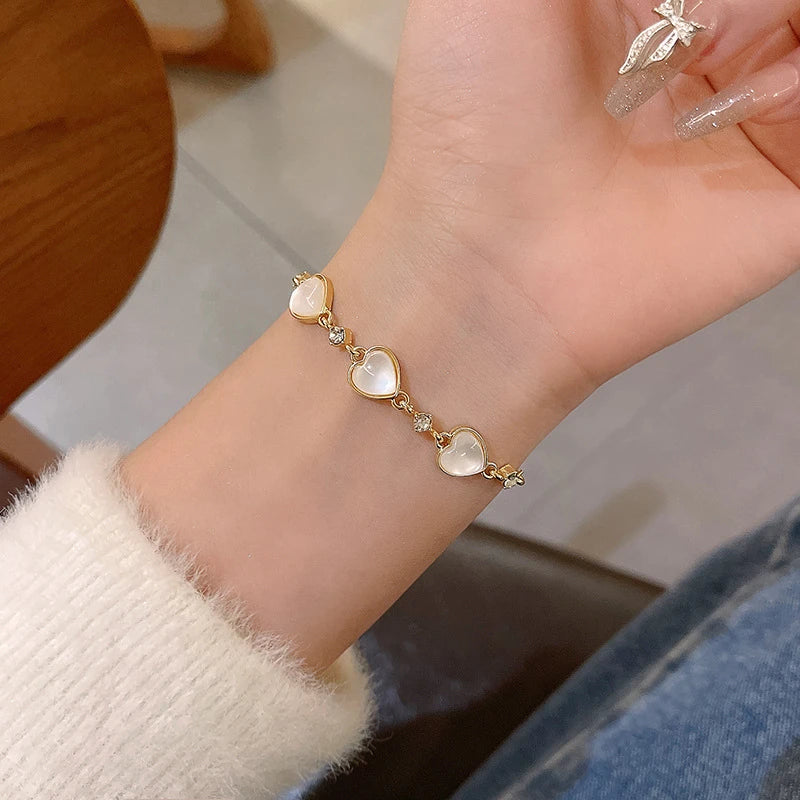 Korean Women's Elegant Rhinestone Bracelet New Fashion Exquisite Zircon Pearl Bracelet 2023 Fashion Leisure Party Jewelry Gifts