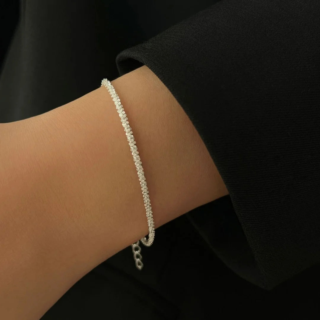 Fashion Silver Sparkling Adjustable Women's Bracelet Elegant Gypsophila Exquisite Bracelet New Wedding Party Jewelry Gift