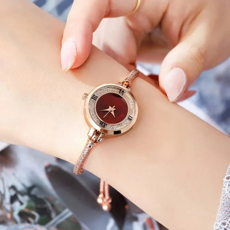 Womens Gold Bracelet Wristwatch