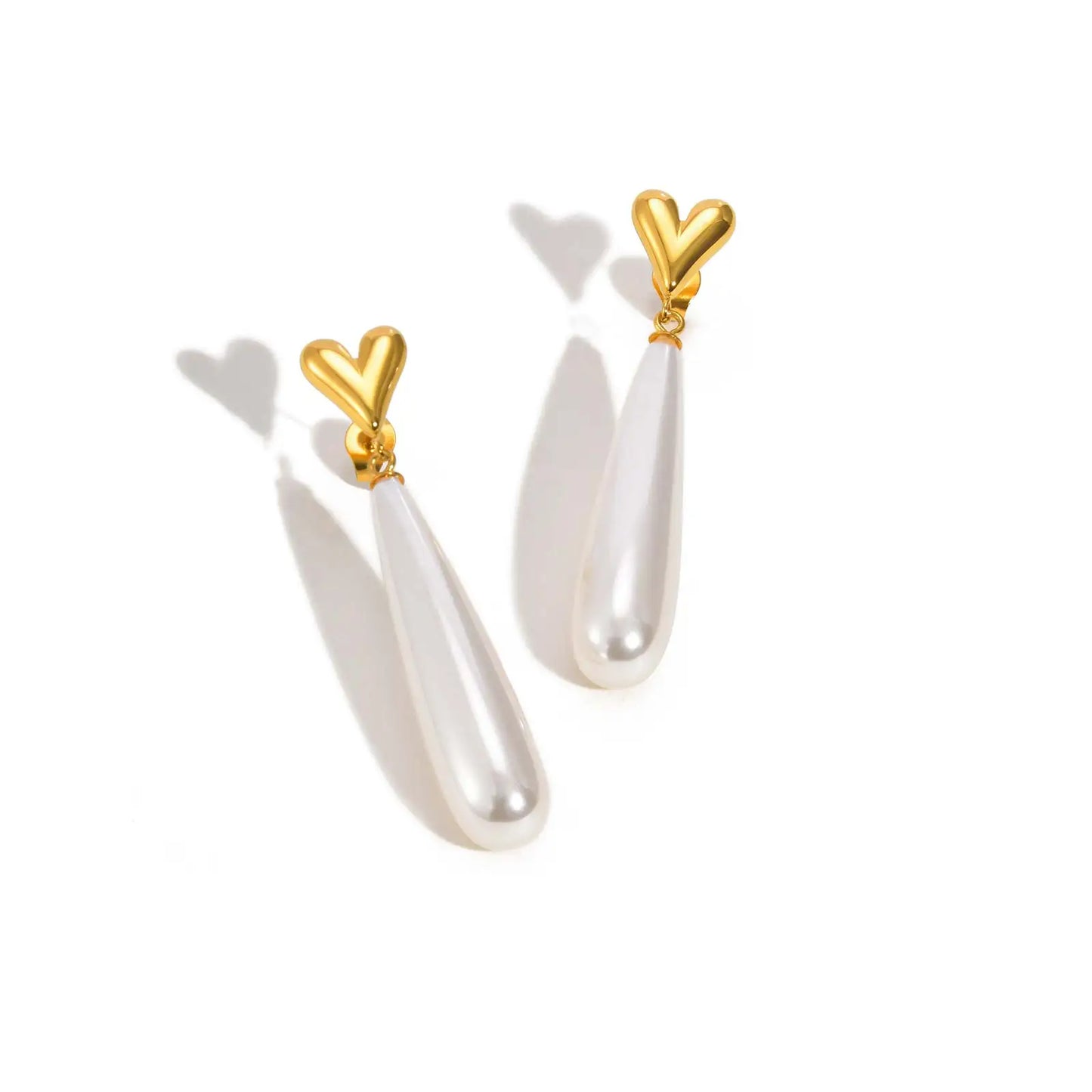 Elegant Heart-shaped Water Droplet Earrings,Stainless Steel Stud Earrings for Women,Fashion Jewelry Gift