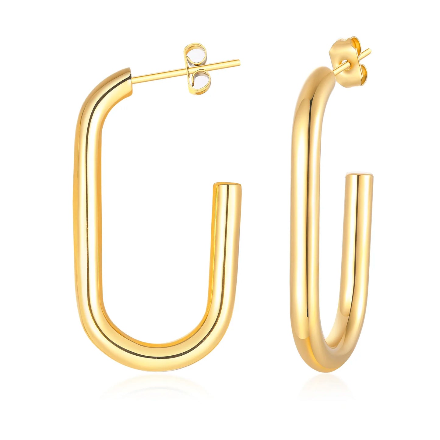 Dainty Twisted Stianless Steel Hoop Earrings for Women, Gold Color Plating Circle Round Ear Clip Accessory Mother's Day gift