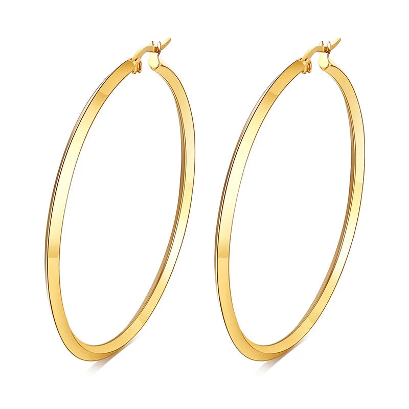 Dainty Twisted Stianless Steel Hoop Earrings for Women, Gold Color Plating Circle Round Ear Clip Accessory Mother's Day gift