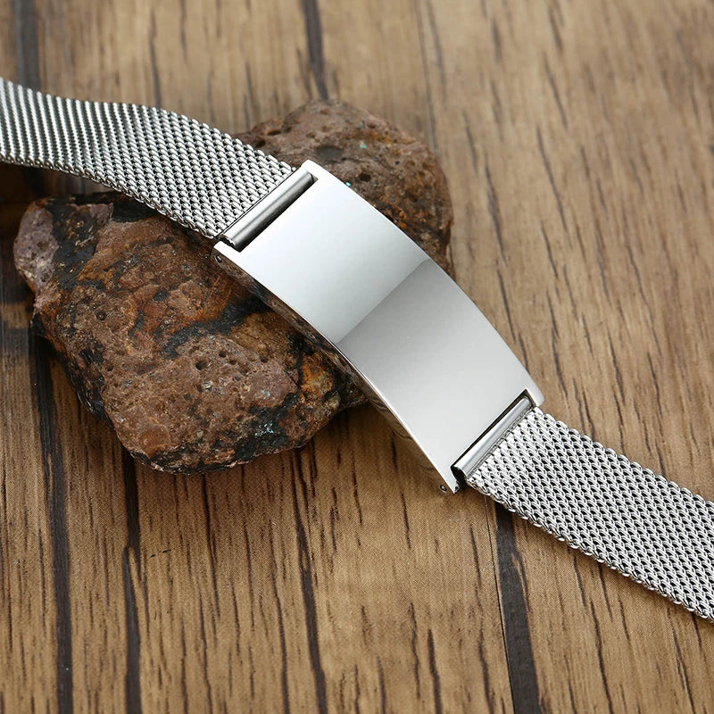 Vnox 10/16mm Adjustable Bracelets for Men Women Mesh Band Stainless Steel Metal Unisex Casual Jewelry