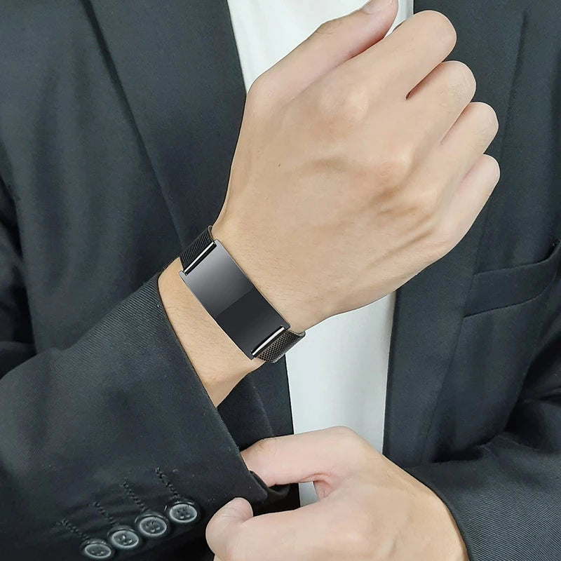 Vnox 10/16mm Adjustable Bracelets for Men Women Mesh Band Stainless Steel Metal Unisex Casual Jewelry