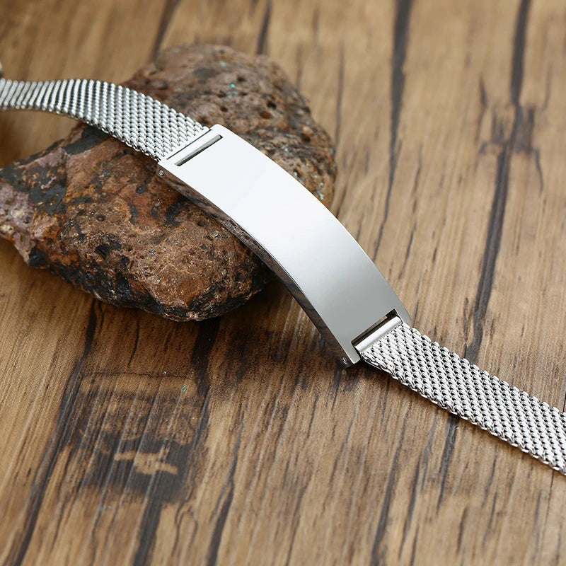 Vnox 10/16mm Adjustable Bracelets for Men Women Mesh Band Stainless Steel Metal Unisex Casual Jewelry