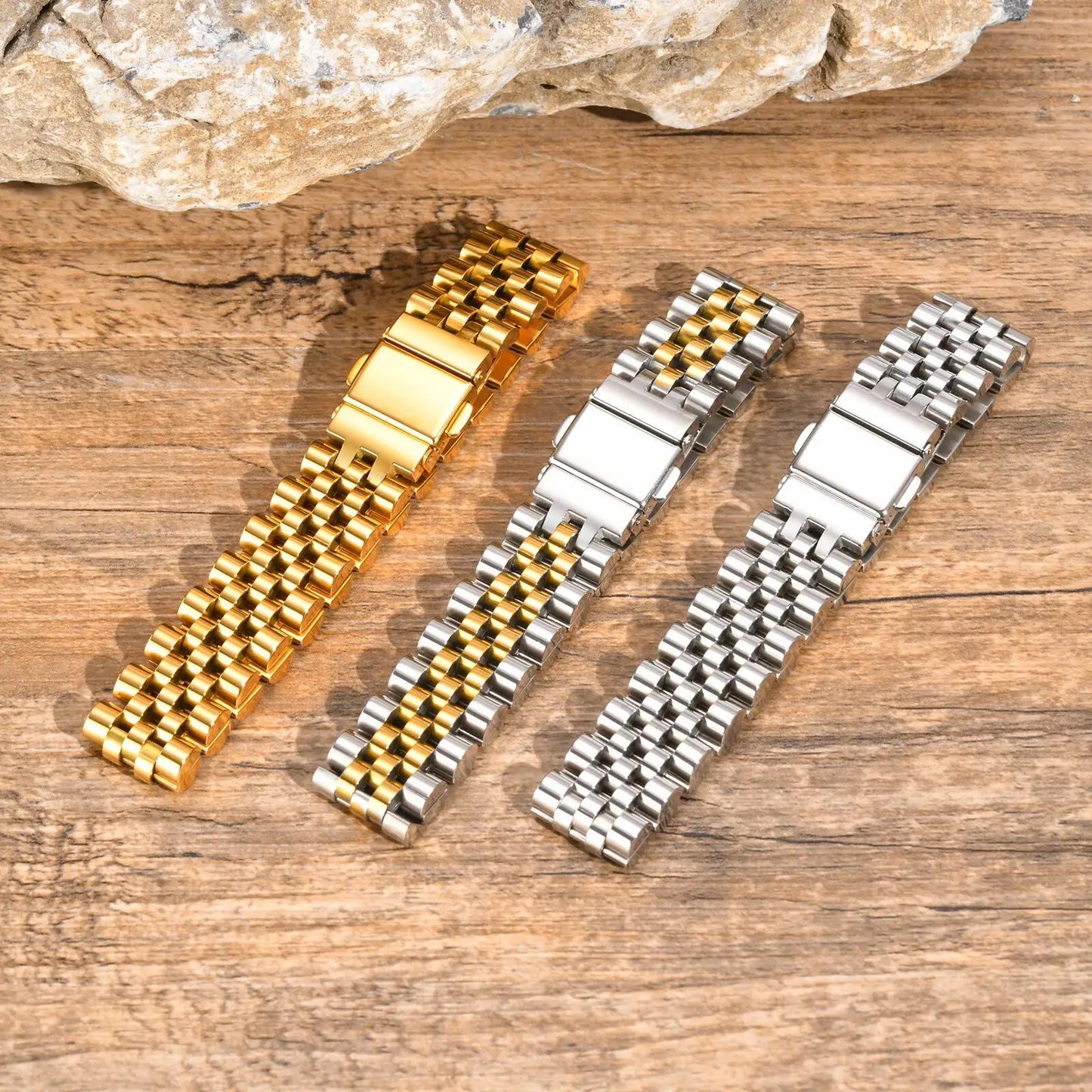 Vnox 15mm Masculine Watch Band Bracelets for Men Husband, Chunky Heavy Stainless Steel Links Wristband, Gentle Business Gift