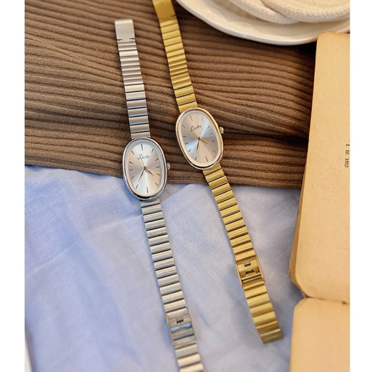 Elegant Oval Women's Watches Luxury Brand Alloy Band Dress Ladies Quartz Wristwatch Fashion Classical Woman Watch Female Clock