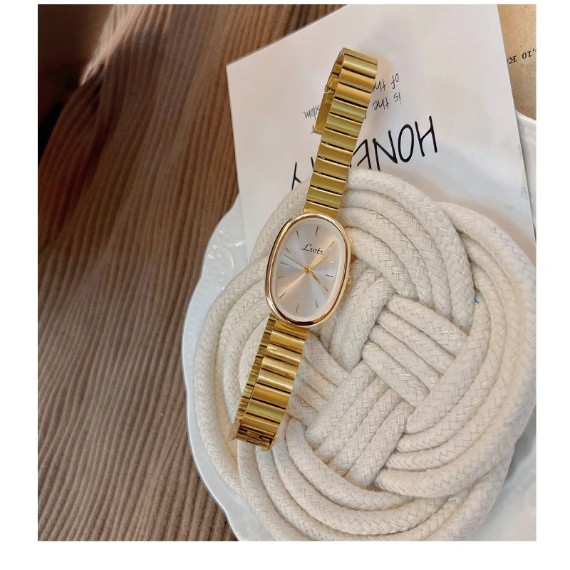 Elegant Oval Women's Watches Luxury Brand Alloy Band Dress Ladies Quartz Wristwatch Fashion Classical Woman Watch Female Clock